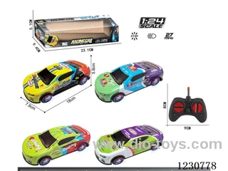 27MHZ 1:24 4ch Rally Racing Alloy RC Car with Lights, Battery Not Included