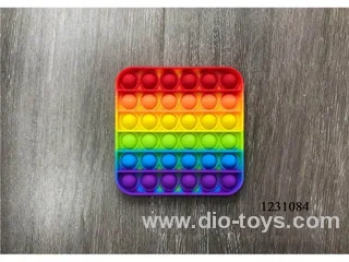 Small size Pop Sensory Toy Rainbow Square Popper Silicone Fidget  in opp bag