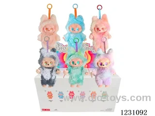 6-inch plush rubber LABUBU doll blind box with key chain (multi-style mix)