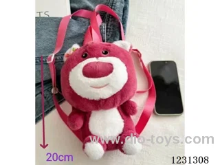 20CM Plush Bags Strawberry Bear Backpack