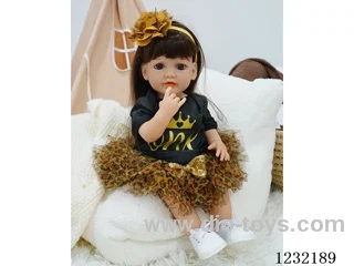 55cm Reborn Doll Soft Rubber High Simulation Baby Doll (Wig), Diaper, Birth Card - Intelligent Dialogue Model with Gravity Sensing