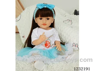 55cm Reborn Doll Soft Rubber High Simulation Baby Doll (Wig Set), Diapers, Birth Card - Intelligent Conversation Model with Weight Sensing