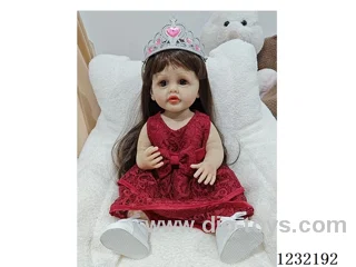 55cm Reborn Doll Soft Rubber High Simulation Baby Doll (Wig Set), Diapers, Birth Card - Intelligent Conversation Model with Weight Sensing