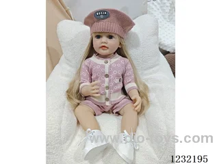 55cm Reborn Doll Soft Rubber High Simulation Baby Doll (Wig Set), Diapers, Birth Card - Intelligent Conversation Model with Weight Sensing