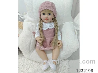 55cm Reborn Doll Soft Rubber High Simulation Baby Doll (Wig Set), Diapers, Birth Card - Intelligent Conversation Model with Weight Sensing