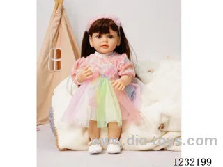 55cm Reborn Doll Soft Rubber High Simulation Baby Doll (Wig Set), Diapers, Birth Card - Intelligent Conversation Model with Weight Sensing
