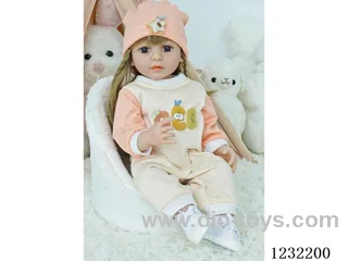 55cm Reborn Doll Soft Rubber High Simulation Baby Doll (Wig Set), Diapers, Birth Card - Intelligent Conversation Model with Weight Sensing