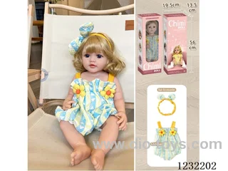 55cm Reborn Doll Soft Rubber High Simulation Baby Doll (Wig), Diaper, Birth Card - Intelligent Dialogue Model with Weight Sensing