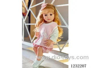 55cm Reborn Doll Soft Rubber High Simulation Baby Doll (Wig), Diaper, Birth Card - Intelligent Conversation Model with Heavy Gravity Sensing