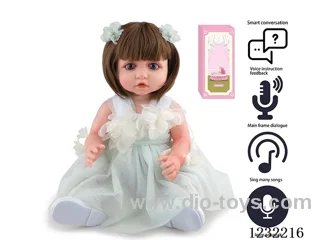 55CM Reborn Doll Advanced Painting Craftsmanship (Wig) Full Body Soft Rubber/Baby Bottle/Magnetic Pacifier/Diaper/Birth Card/Language Dialogue/Repeat Function