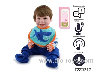 55CM Reborn Doll Advanced Painting Craftsmanship (Wig) Full Body Soft Rubber/Baby Bottle/Magnetic Pacifier/Diaper/Birth Card/Language Dialogue/Repeat Function