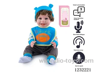 55CM Reborn Doll Advanced Painting Craftsmanship (Machine Hair Implantation) Full Body Soft Rubber/Baby Bottle/Magnetic Pacifier/Diapers/Birth Card/Language Dialogue/Repeat Function