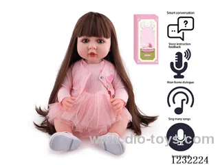 55CM Reborn Doll Advanced Painting Craftsmanship (Wig) Full Body Soft Rubber/Baby Bottle/Magnetic Pacifier/Diaper/Birth Card/Language Dialogue/Repeat Function