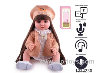 55CM Reborn Doll Advanced Painting Craftsmanship (Wig) Full Body Soft Rubber/Baby Bottle/Magnetic Pacifier/Diaper/Birth Card/Language Dialogue/Repeat Function