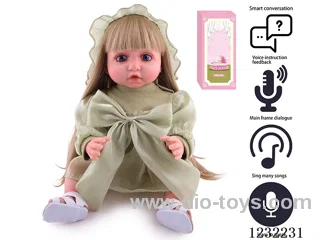 55CM Reborn Doll Advanced Painting Craftsmanship (Wig) Full Body Soft Rubber/Baby Bottle/Magnetic Pacifier/Diaper/Birth Card/Language Dialogue/Repeat Function