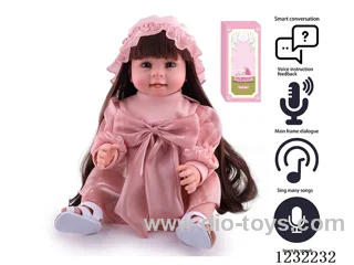 55CM Reborn Doll Advanced Painting Craftsmanship (Wig) Full Body Soft Rubber/Baby Bottle/Magnetic Pacifier/Diaper/Birth Card/Language Dialogue/Repeat Function