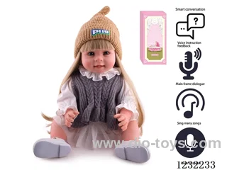 55CM Reborn Doll Advanced Painting Craftsmanship (Wig) Full Body Soft Rubber/Baby Bottle/Magnetic Pacifier/Diaper/Birth Card/Language Dialogue/Repeat Function