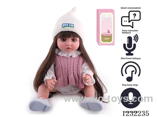 55CM Reborn Doll Advanced Painting Craftsmanship (Wig) Full Body Soft Rubber/Baby Bottle/Magnetic Pacifier/Diaper/Birth Card/Language Dialogue/Repeat Function