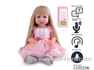 55CM Reborn Doll Advanced Painting Craftsmanship (Wig) Full Body Soft Rubber/Baby Bottle/Magnetic Pacifier/Diaper/Birth Card/Language Dialogue/Repeat Function