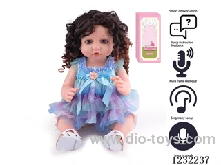 55CM Reborn Doll Advanced Painting Craftsmanship (Wig) Full Body Soft Rubber/Baby Bottle/Magnetic Pacifier/Diaper/Birth Card/Language Dialogue/Repeat Function