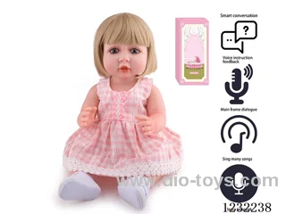 55CM Reborn Doll Advanced Painting Craftsmanship (Wig) Full Body Soft Rubber/Baby Bottle/Magnetic Pacifier/Diaper/Birth Card/Language Dialogue/Repeat Function