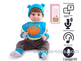 55CM Reborn Doll Advanced Painting Craftsmanship (Wig) Full Body Soft Rubber/Baby Bottle/Magnetic Pacifier/Diaper/Birth Card/Language Dialogue/Repeat Function
