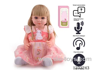 55CM Reborn Doll Advanced Painting Craftsmanship (Wig) Full Body Soft Rubber/Baby Bottle/Magnetic Pacifier/Diaper/Birth Card/Language Dialogue/Repeat Function