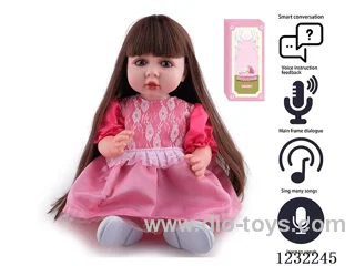 55CM Reborn Doll Advanced Painting Craftsmanship (Wig) Full Body Soft Rubber/Baby Bottle/Magnetic Pacifier/Diaper/Birth Card/Language Dialogue/Repeat Function