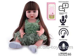 55CM Reborn Doll Advanced Painting Craftsmanship (Wig) Full Body Soft Rubber/Baby Bottle/Magnetic Pacifier/Diaper/Birth Card/Language Dialogue/Repeat Function