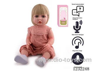 55CM Reborn Doll Advanced Painting Craftsmanship (Wig) Full Body Soft Rubber/Baby Bottle/Magnetic Pacifier/Diaper/Birth Card/Language Dialogue/Repeat Function