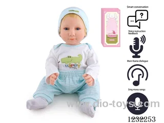 55CM Reborn High Simulation Baby Doll (Wig) Full Body Soft Rubber/Baby Bottle/Magnetic Pacifier/Diaper/Birth Card/Language Dialogue/Repeat