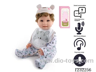 55CM Reborn High Simulation Baby Doll (Wig) Full Body Soft Rubber/Baby Bottle/Magnetic Pacifier/Diaper/Birth Card/Language Dialogue/Repeat