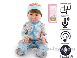 55CM Reborn High Simulation Baby Doll (Wig) Full Body Soft Rubber/Baby Bottle/Magnetic Pacifier/Diaper/Birth Card/Language Dialogue/Repeat