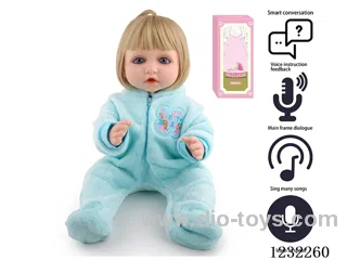 55CM Reborn High Simulation Baby Doll (Wig) Full Body Soft Rubber/Baby Bottle/Magnetic Pacifier/Diaper/Birth Card/Language Dialogue/Repeat