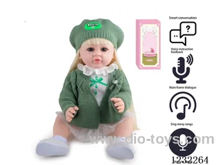 55CM Reborn High Simulation Baby Doll (Wig) Full Body Soft Rubber/Baby Bottle/Magnetic Pacifier/Diaper/Birth Card/Language Dialogue/Repeat