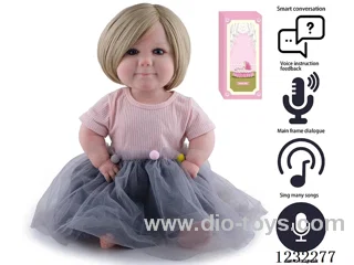 60CM Reborn High Simulation Baby Doll (Wig) Full Body Soft Rubber/Baby Bottle/Magnetic Pacifier/Diaper/Birth Card/Language Dialogue/Repeat