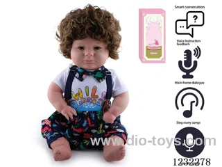 60CM Reborn High Simulation Baby Doll (Machine-implanted Hair) Full Body Soft Rubber/Baby Bottle/Magnetic Pacifier/Diaper/Birth Card/Language Dialogue/Repeat