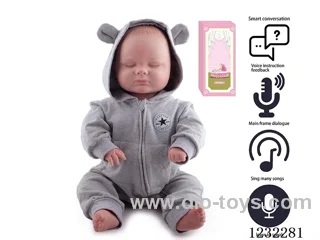 60CM Reborn High Simulation Baby Doll (Hand-painted Hair) Full Body Soft Rubber/Baby Bottle/Magnetic Pacifier/Diapers/Birth Card/Language Dialogue/Repeat