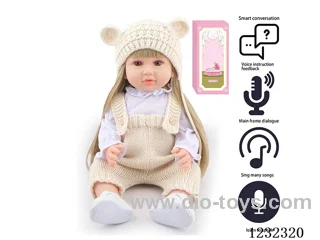55CM Reborn High Simulation Baby Doll (Wig) Full Body Soft Rubber/Baby Bottle/Magnetic Pacifier/Diaper/Birth Card/Language Dialogue/Repeat