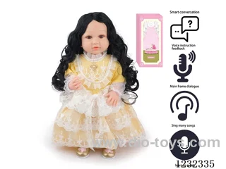55CM Reborn High Simulation Baby Doll (Wig) Full Body Soft Rubber/Baby Bottle/Magnetic Pacifier/Diaper/Birth Card/Language Dialogue/Repeat