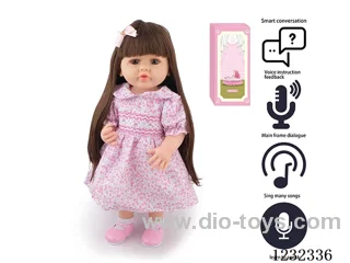 55CM Reborn High Simulation Baby Doll (Wig) Full Body Soft Rubber/Baby Bottle/Magnetic Pacifier/Diaper/Birth Card/Language Dialogue/Repeat