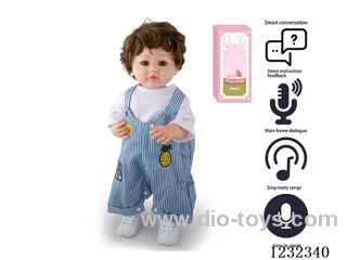 55CM Reborn High Simulation Baby Doll (Wig) Full Body Soft Rubber/Baby Bottle/Magnetic Pacifier/Diaper/Birth Card/Language Dialogue/Repeat