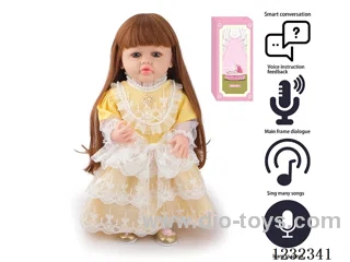 55CM Reborn High Simulation Baby Doll (Wig) Full Body Soft Rubber/Baby Bottle/Magnetic Pacifier/Diaper/Birth Card/Language Dialogue/Repeat