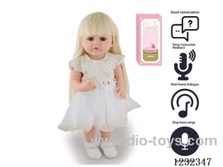 55CM Reborn High Simulation Baby Doll (Wig) Full Body Soft Rubber/Baby Bottle/Magnetic Pacifier/Diaper/Birth Card/Language Dialogue/Repeat