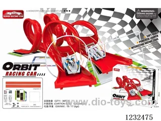 Double-loop high-speed pull-back track car