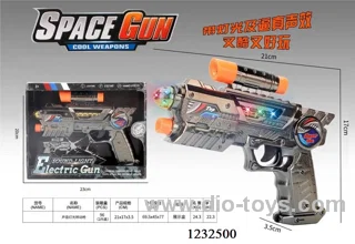 Plastic Toy Gun for Kids with Light and Sound Battery Space Gun in display box