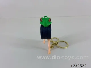 8.5CM Tire Frog Keychain with Gold Ring