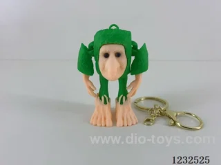 7CM Big Face Monster Keychain with Gold Ring