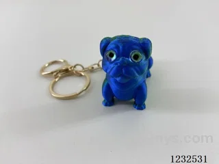 6CM Pug Keychain Gold Ring