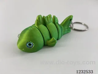 7CM Goldfish Keychain Silver Ring